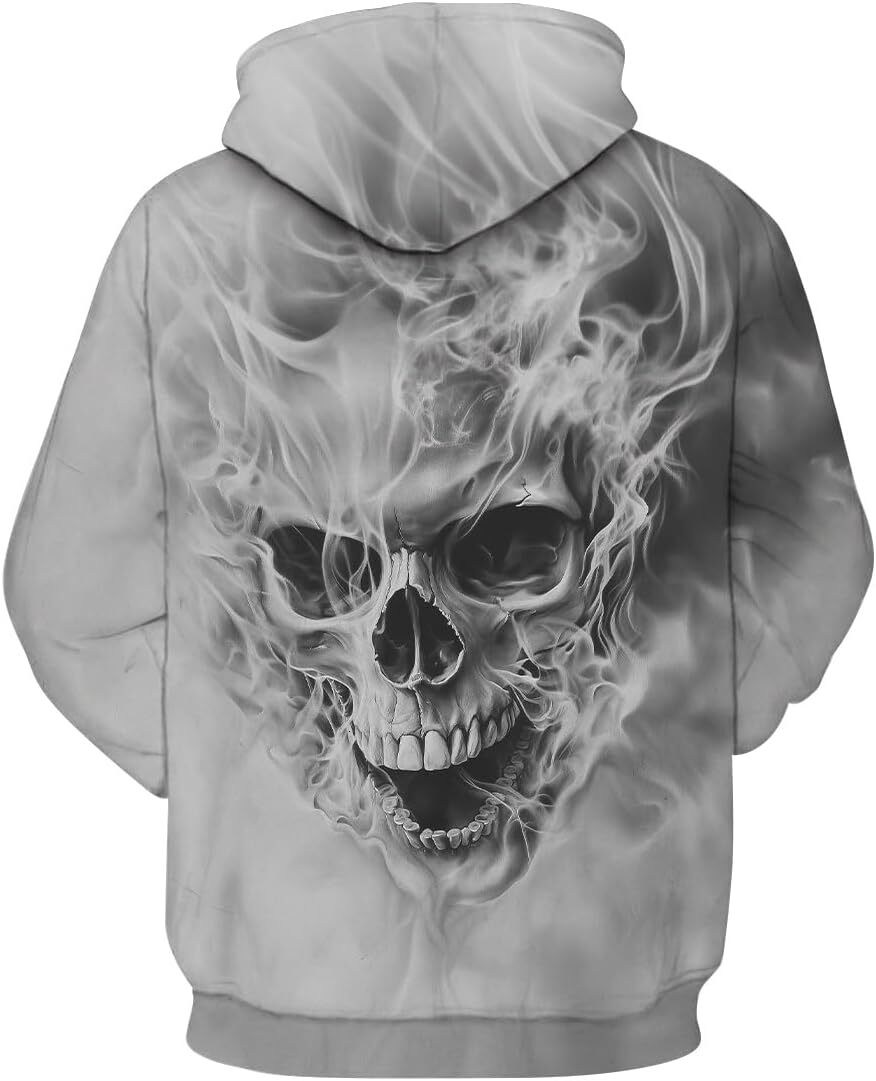 Hoodie for Mens Womens Mens Skull Graphic Hoodies Novelty 3D Print Sweatshirts Pullover Street Fashion Tops with Pocket Graphic Hoodies sweatshirt tra