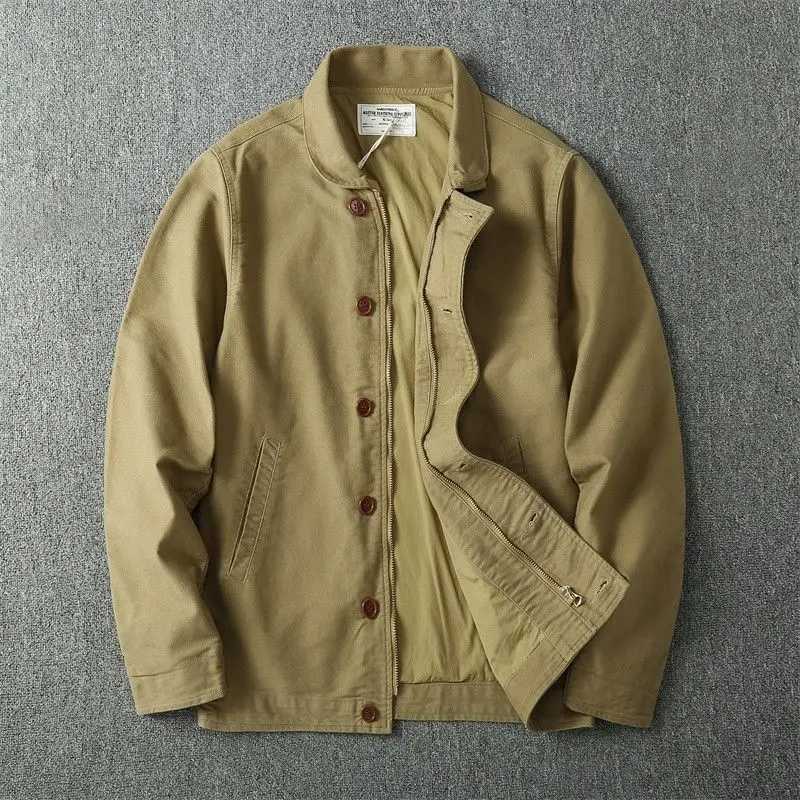 American Retro Lapel Workwear Jackets Fashion Mens Loose Casual High Street Jacket Men Tops Overcoat Male Clothes LX241009