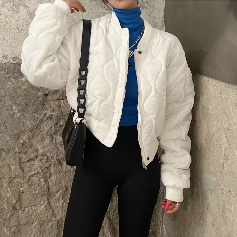Short Style Parka Long Sleeve Winter Clothes Solid Minimalist Coats for Ladies Ropa Mujer Warm Harajuku High Street Retro 240930