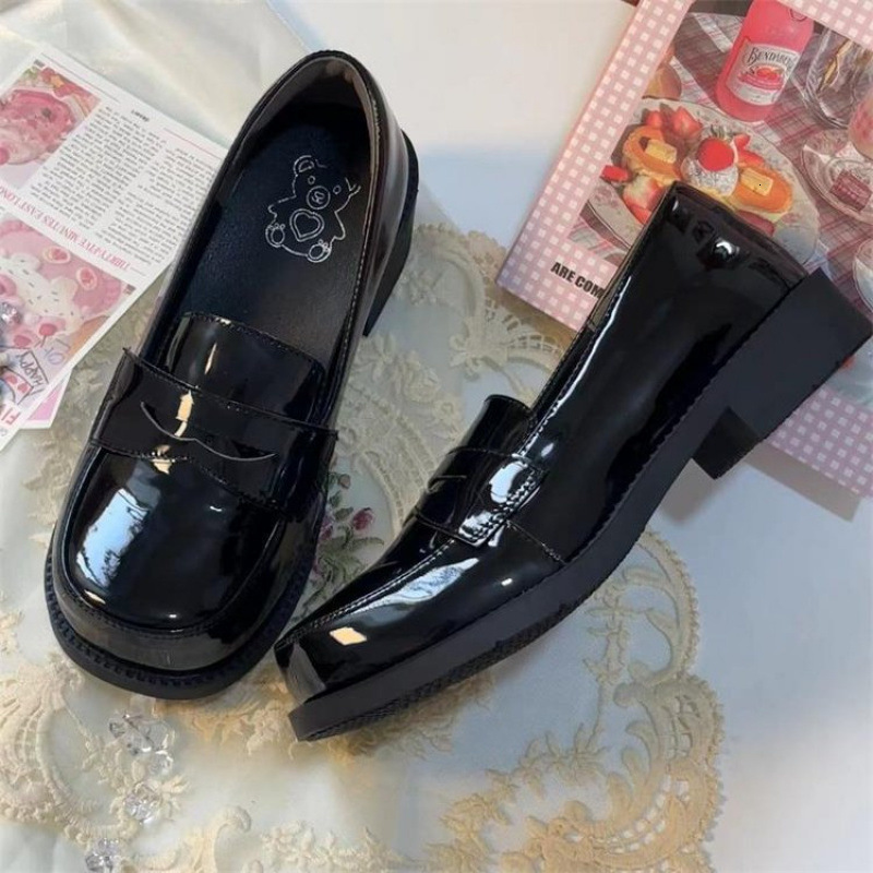 Jingze University 3.0 Trojan JK Uniform Shoes High Heels College Wind Rabbit Ears Small Leather Shoes Autumn Shallow Mouth
