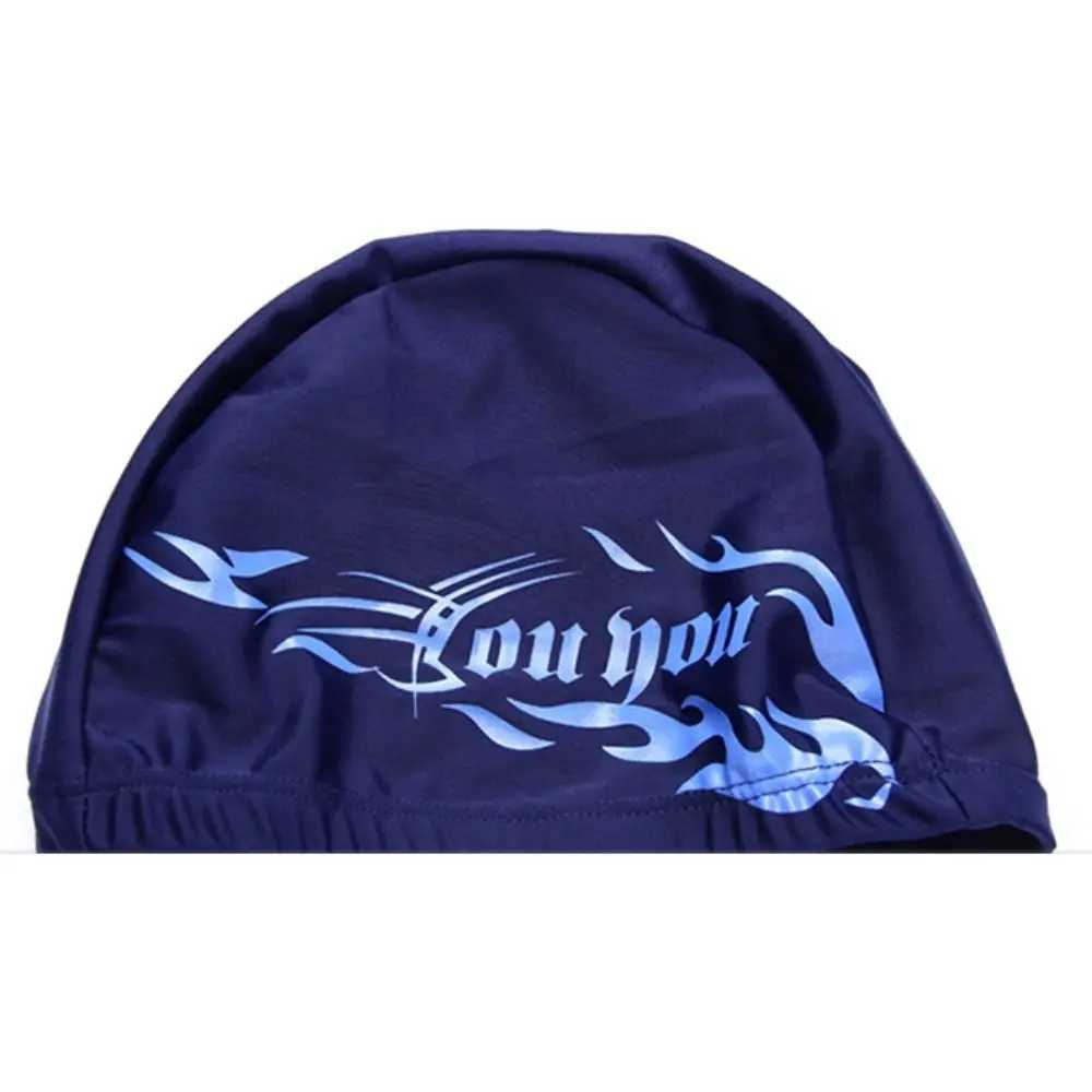 Mens nylon fabric swimming cap protects ears long hair sports swimming pool cap mens and womens adult swimming caps CL241009