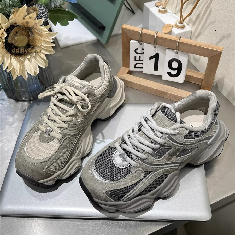 Ddmybear Genuine Leather Dad 2024 Spring New High Heels Thick Sole Breathable Versatile Running Casual Sports Shoes Chinese Brand Shoes F1011-94