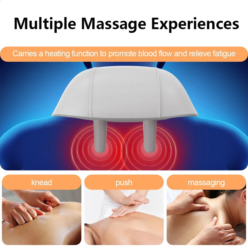 Wireless neck and back massager electric neck and shoulder massager 6D finger pressure kneading massager Shawl Ceramic trapezoidal massager 241008