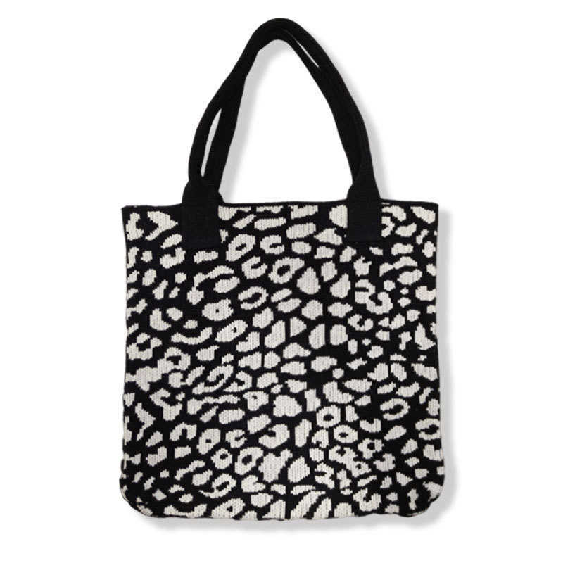 CMM Knitted Leopard Print Shoulder Bag Niche Design Handbag Casual Outdoor Woven Bag Famous Shopping Bag Underarm Bag