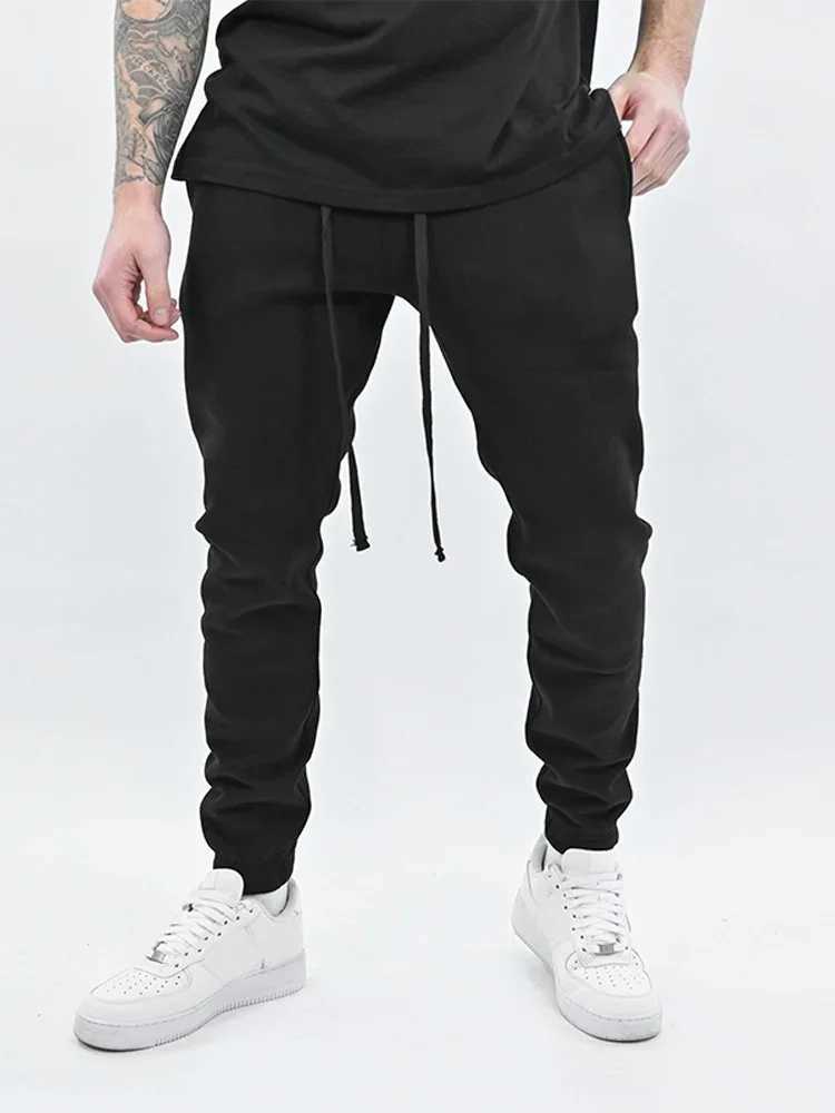 Men's Hoodies Sweatshirts Mens Tracksuits Fashion Solid Plush Tracksuit Large Pocket Hooded Pullover Autumn Winter Elastic Drawstring Sports Q241