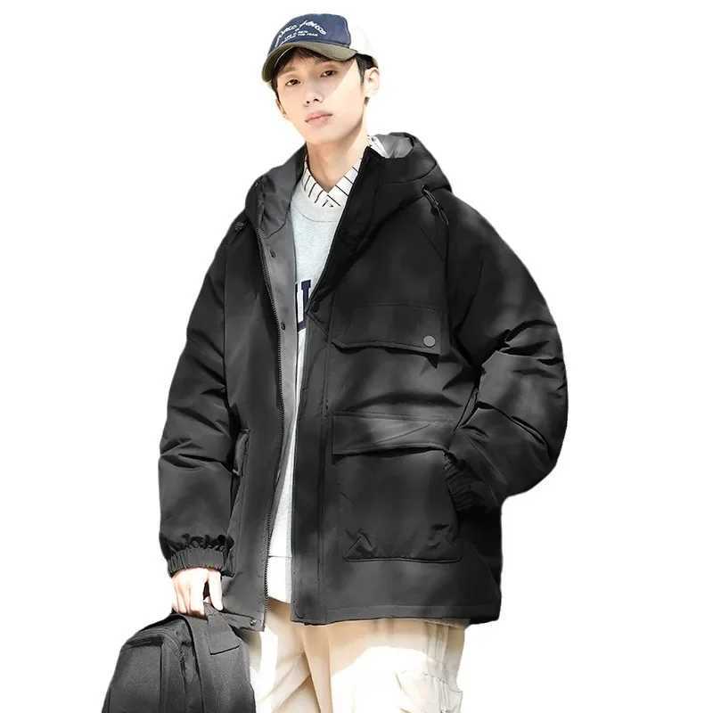 Outdoor Mens Winter Down Coat Hooded 90% White Duck Down Jacket Men Cargo Pockets Hiking Down Outerwear Puffer Jackets JK-039 LX241009