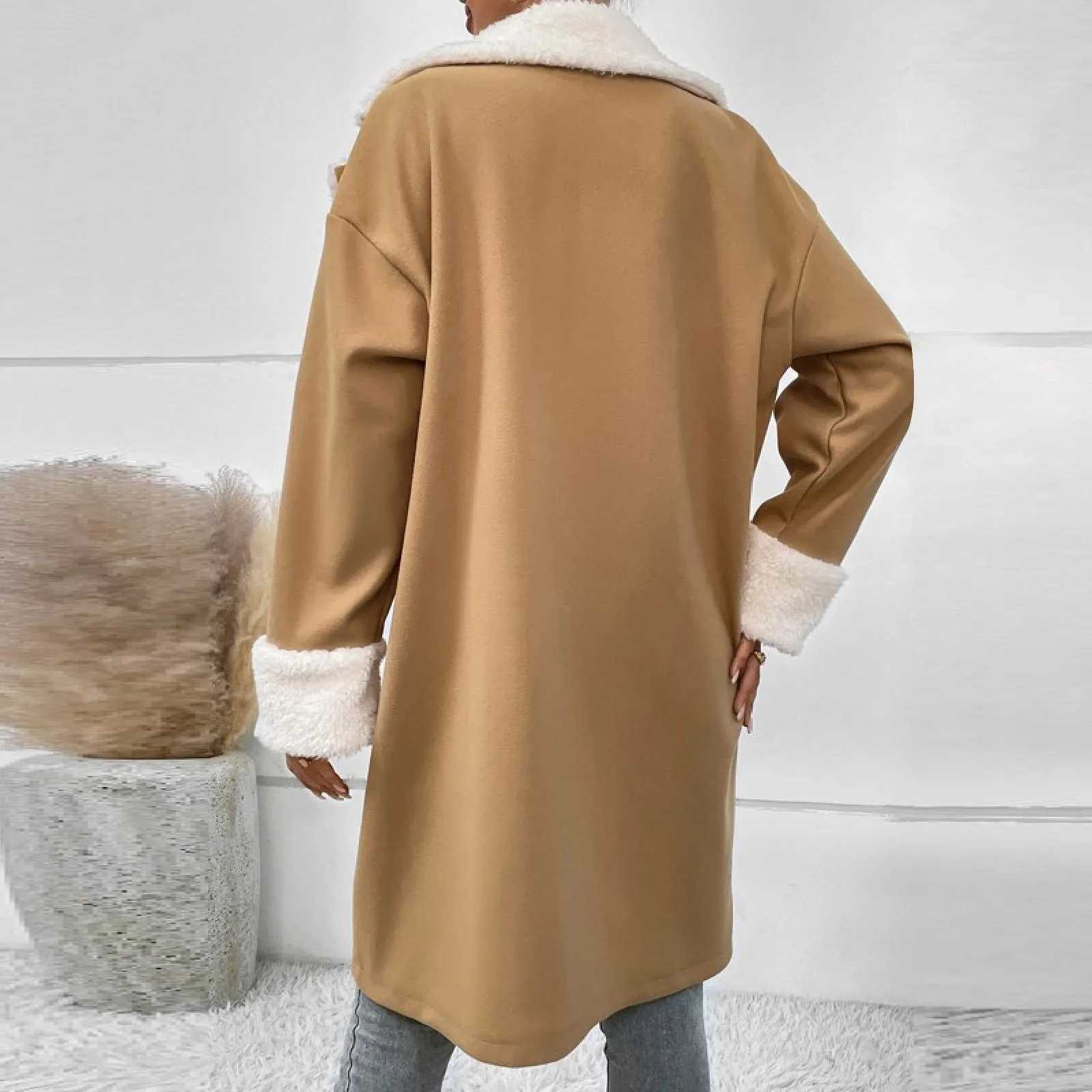 WomenS Jackets Winter Imitation Lamb Down Vintage Coat Fashion Thicken Korean Warm Loose Woman Clothing Mid Length CoatX241018