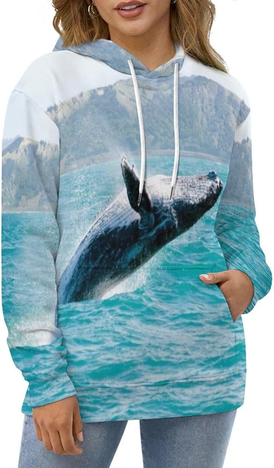 Hoodie for Mens Womens Mens Unisex Novelty Hoodies Underwater Scene Sea Turtle Close up Bottom of the Ocean Hooded Sweatshirt Graphic Hoodies sweatshi