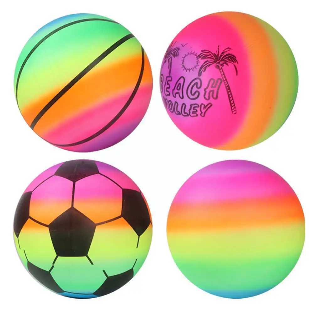 Rainbow Beach Ball Sports Ball Volyball Football Pool Swimming Beach Rubber Beach Football Childrens Football TrainingW241008