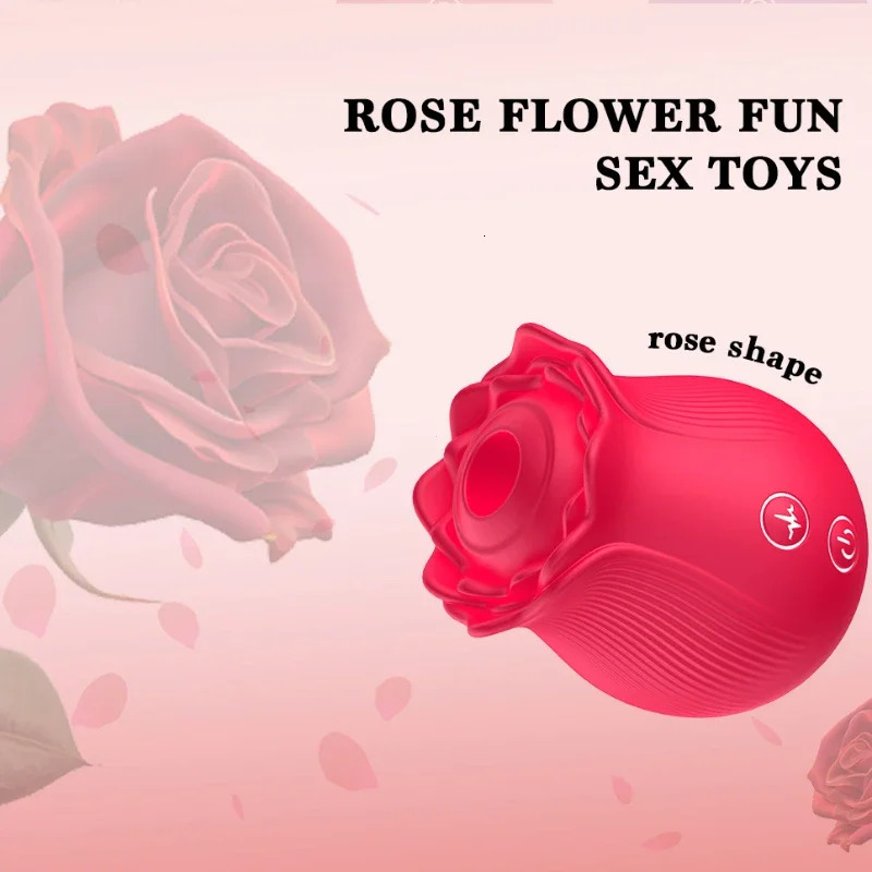 Rose toy penis stimulating vibrator female egg labia suction cup tongue licking and swinging adult product 241009