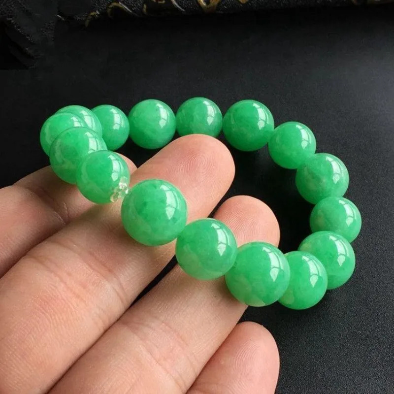 Quartz stone jade old pit Yang green bracelet both male and female belong to the same category 240925