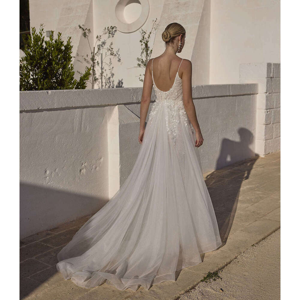 Elegant Wedding Dress Mermaid Appliques Sequined Sleeveless Detachable Train Gorgeous Bride Vestido De Noiva Custom Made 0228Lz