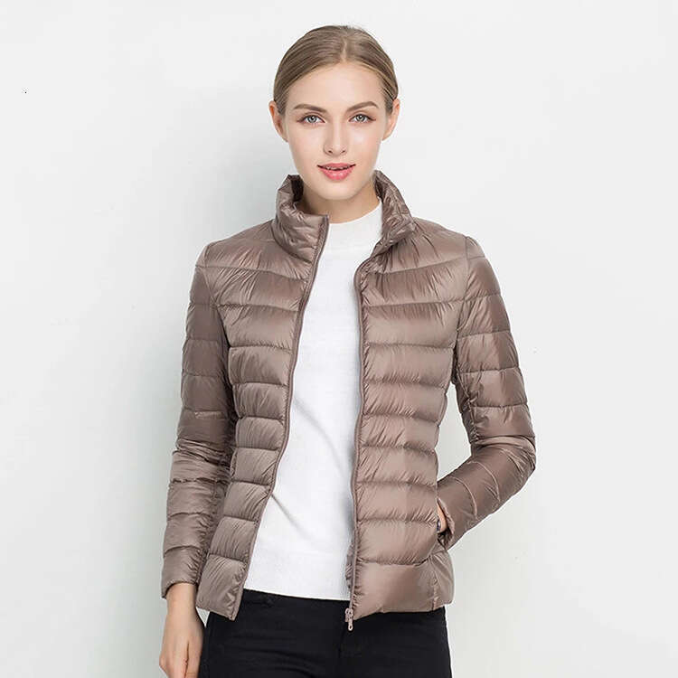 2024 Autumn/Winter Fashionable Lightweight White Duck Stand up Collar Slimming Womens Winter Down Jacket