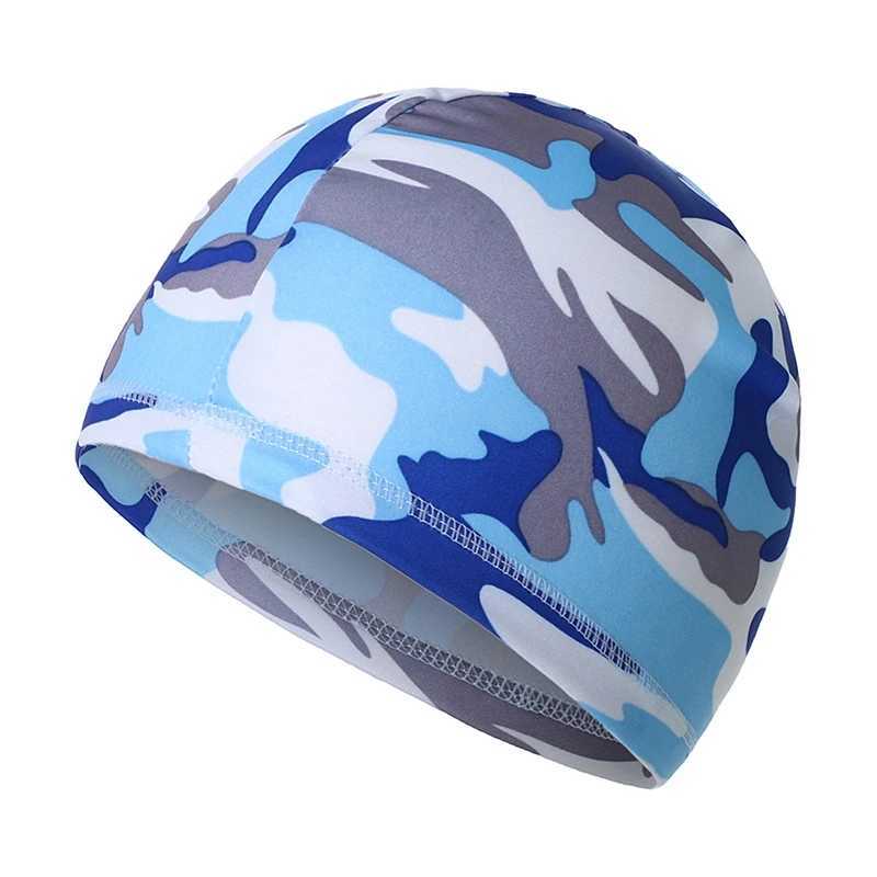 Summer swimming cap plus size adult earmuffs long hair cover outdoor sports shower cap brushless turbo beach cap camouflage CL241009