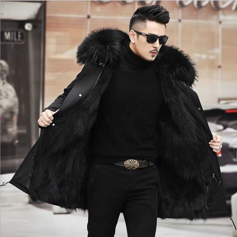 Down Long Waterproof Jackets faux Fur Coat For Man winter Jacket puffer jacket men 2023 Winter warm coats Men clothing LX241009