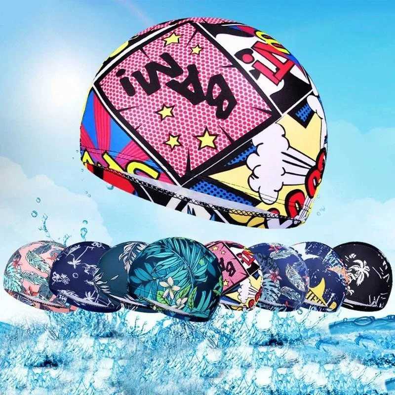 Adult swimming cap mens and womens new cloth cap student swimming cap high elasticity comfortable and fashionable swimming cap CL241009