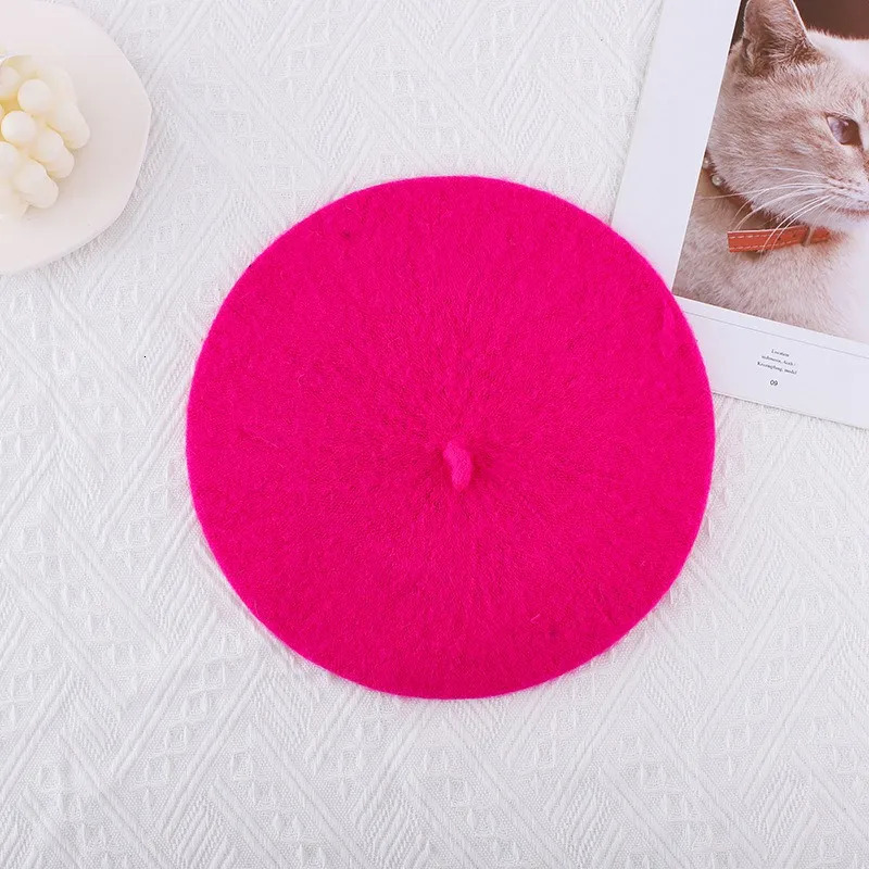 WZCX Solid Color Korean Edition Autumn Winter Beret Casual Trendy Multi Color Womens Hat Adult Hat 241007