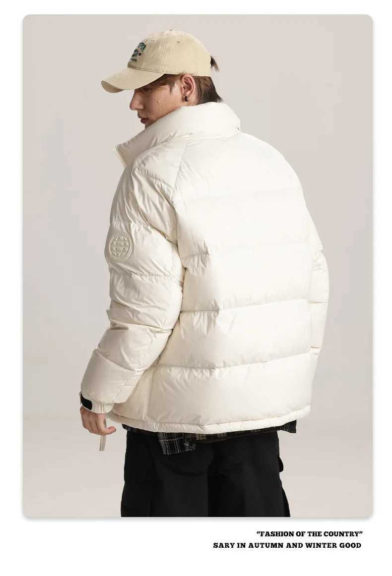 Trendy brand new product 90 down jacket winter new product thickened and warm three proof short bread jacket LX241009