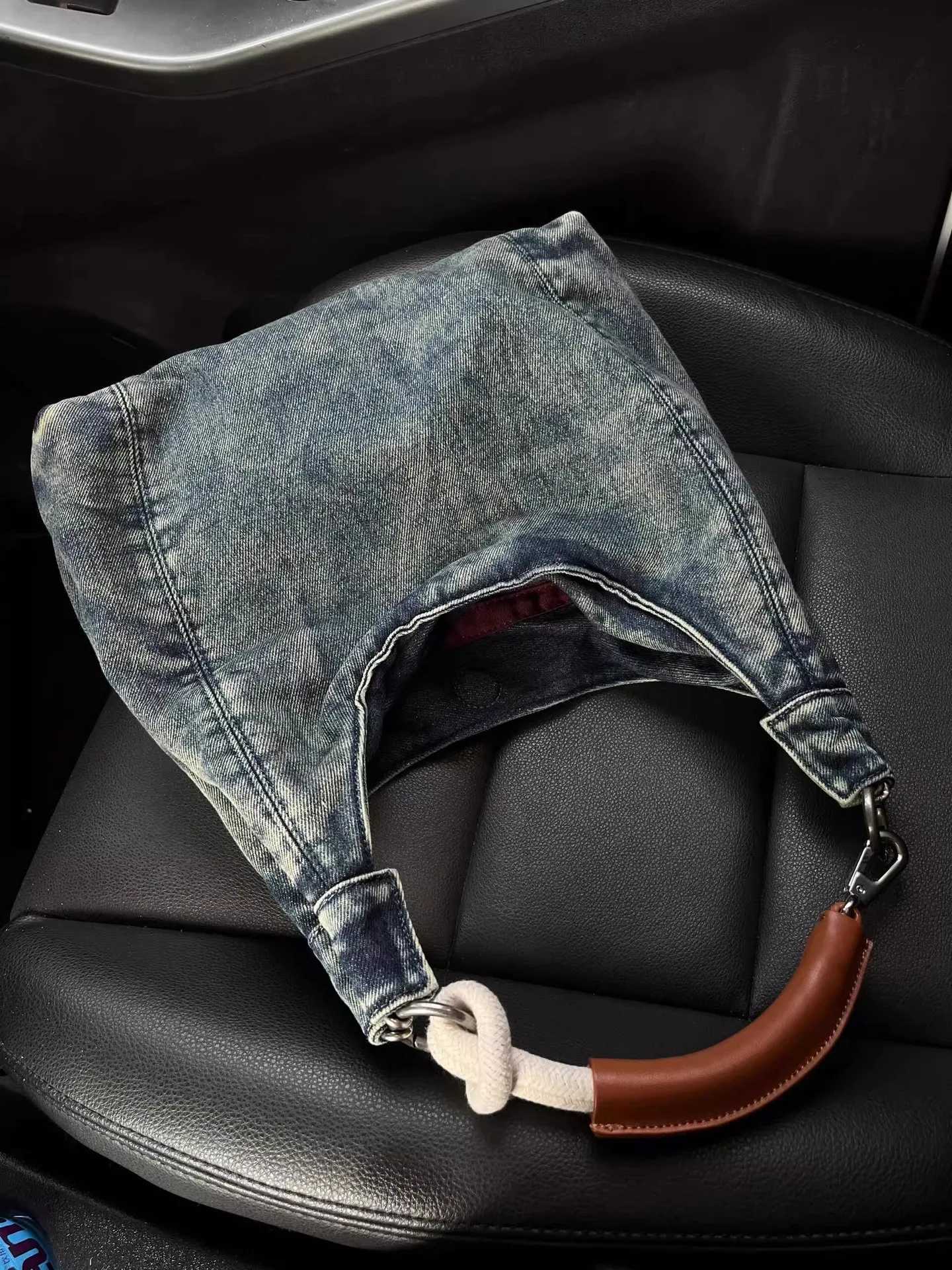 Denim Fabric Shoulder Bags for Women 2024 Luxury Designer Purses and Handbags Blue Underarm Hobos Casual Street Crossbody Totes 241009