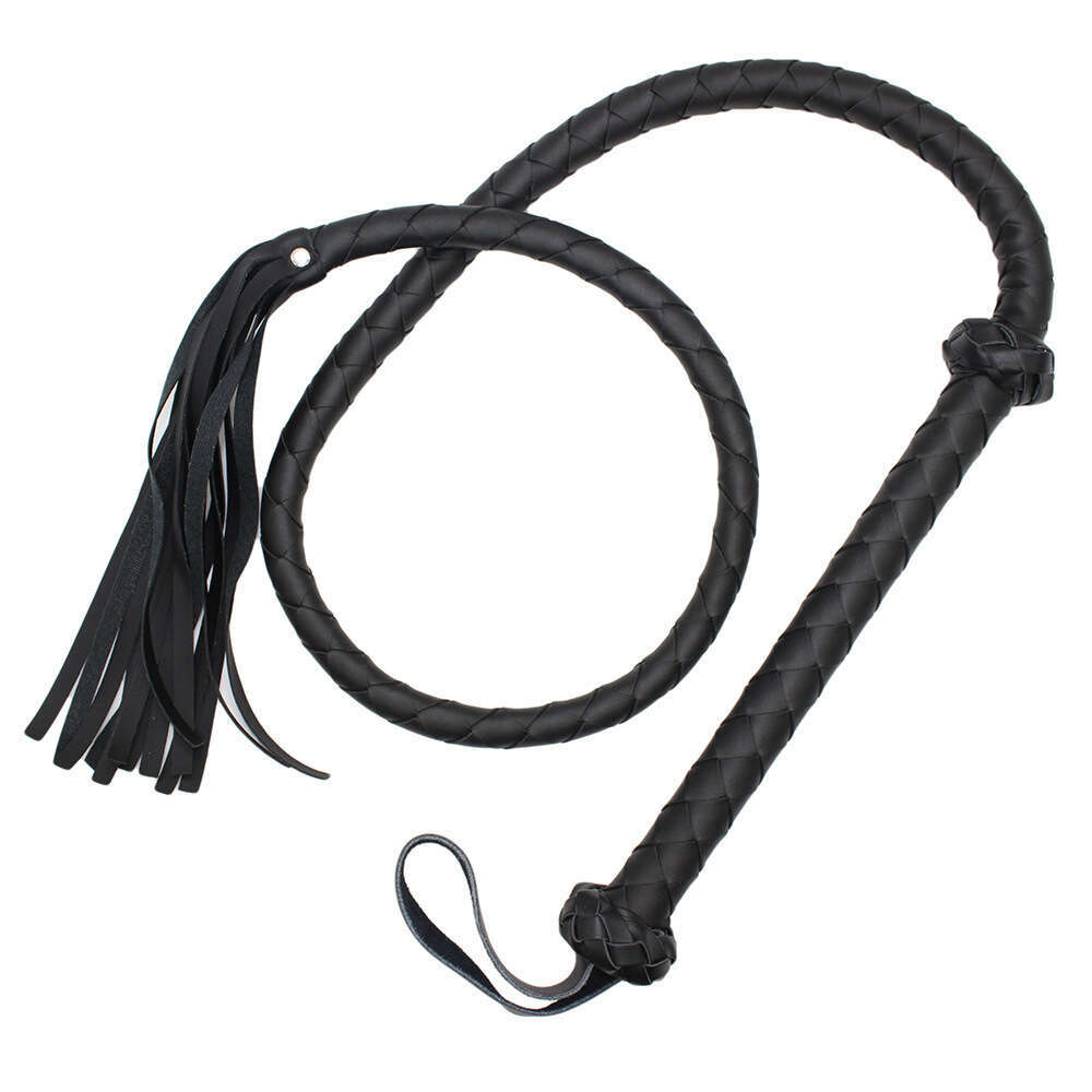 BDSM Whip Sex Hand Whip Adult Whip Game Leather Whip Teaching Whip Queen Leather Whip Black Red Cross border Manufacturer