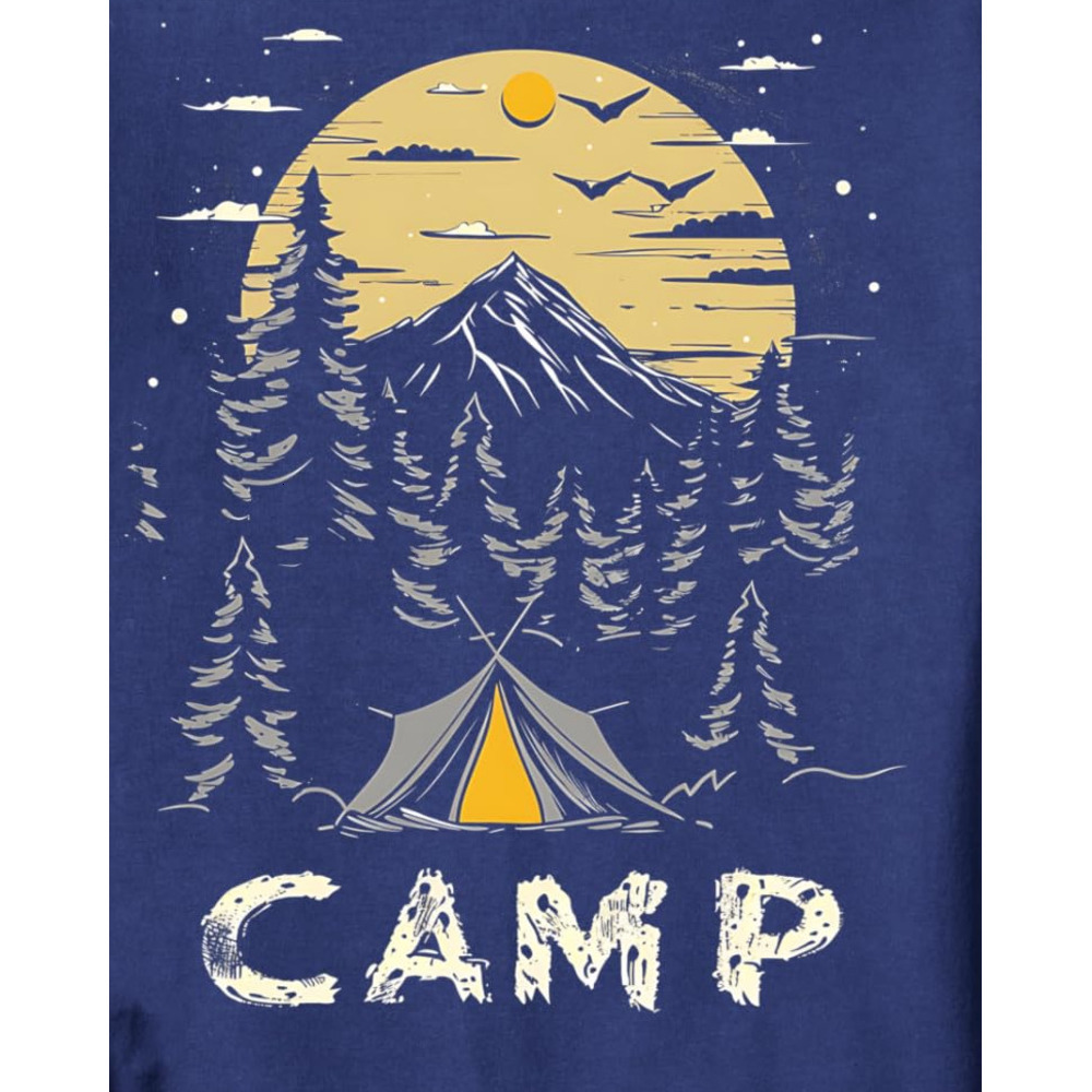 Long Sleeve Shirts for Men sweatshirt Camping Mountain Sunset Camper Hiking Outdoor Nature Lover Sweatshirt Tee Streetwear Casual tops clothes