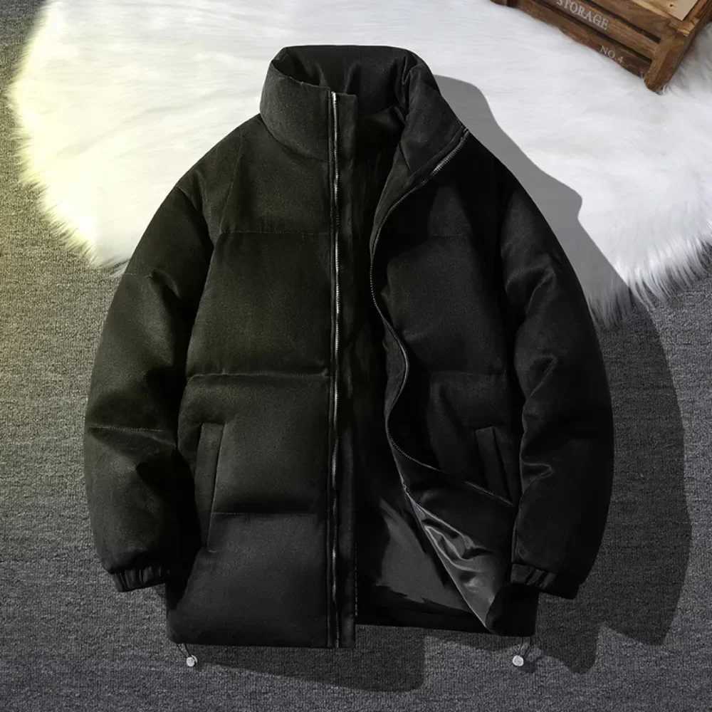 Suede Parka Jacket Men Puffer Jacket with Cotton Padded Winter Coats Men Streetwear Thicken Warm Coats Fashion Clothes for Men LX241009