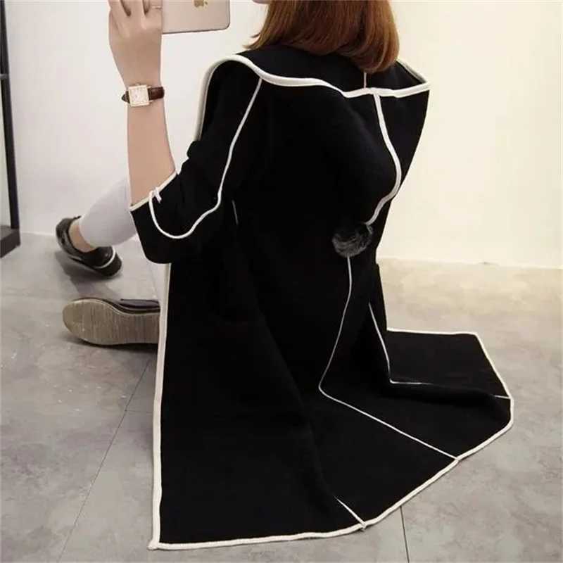 2023 Spring Autumn and Winter New Hooded Woolen Top Coat Womens Mid-length Korean Version Student Loose All-Match Woolen CoatX241009