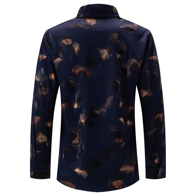 New Men Hawaiian Shirt Black White Male Long Sleeve Shirts Casual Solid Multi-Button Hit Color Slim Fit Dress Business Shirts chemise homme blouse gol