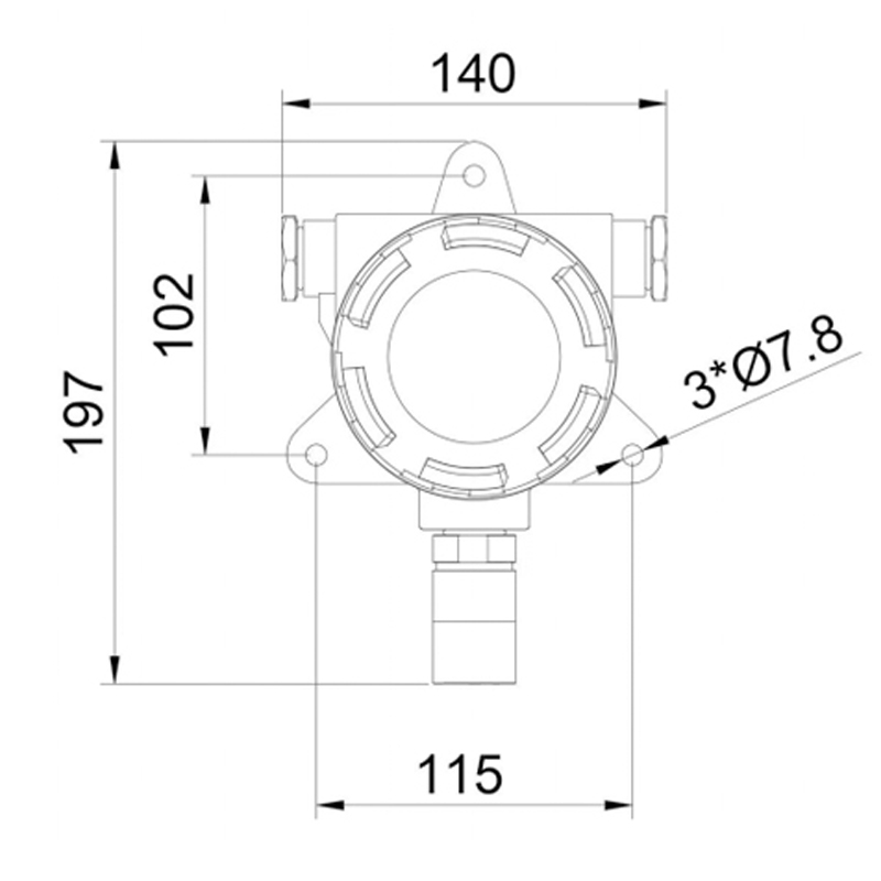Industrial wall-mounted with display with sound and light carbon dioxide sensor full environmental factor detection and monitoring