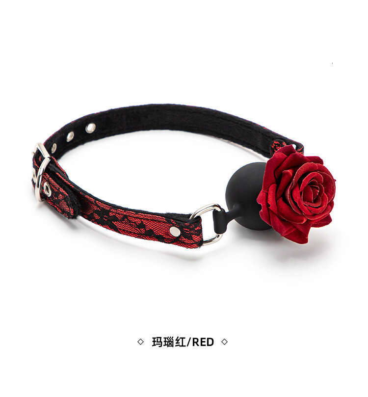 Sex toys SM props lace rose mouth ball sex training with perforated silicone mouth plug alternative adult products