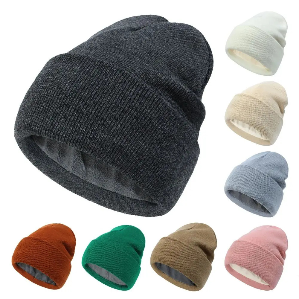 unisex classic mens casual beanie winter warm knit cuffs soft thick wool lining ski hat 241009