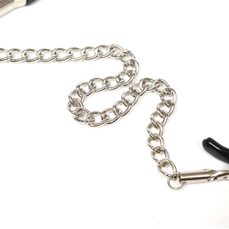 SM prop female slave training sex torture device long chain breast clip double peak breast abuse clip adult product sex toy