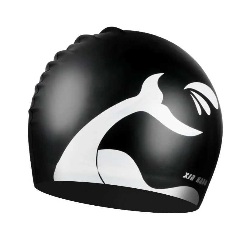 Adult swimming cap mens long hair high-quality ultra-fine silicone bubble cap ear cushions waterproof and hair care CL241009