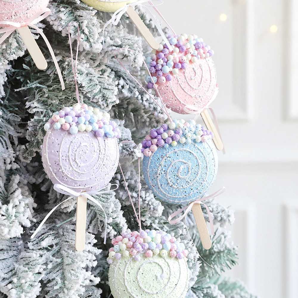 1/3 piece Christmas Macaron ice cream cone lollipop Christmas tree ball hanging celebration event Home New Year navigation Christmas decoration gift 2