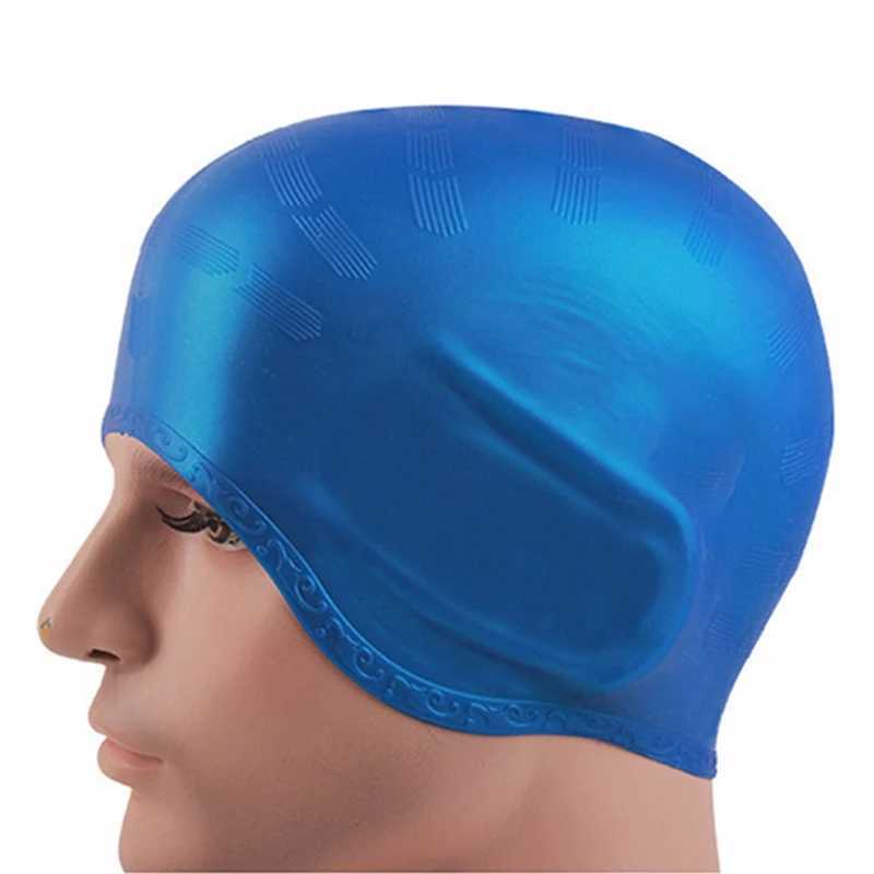 Summer adult swimming cap long haired waterproof swimming pool cap protective large Natacion silicone diving swimming cap CL241009