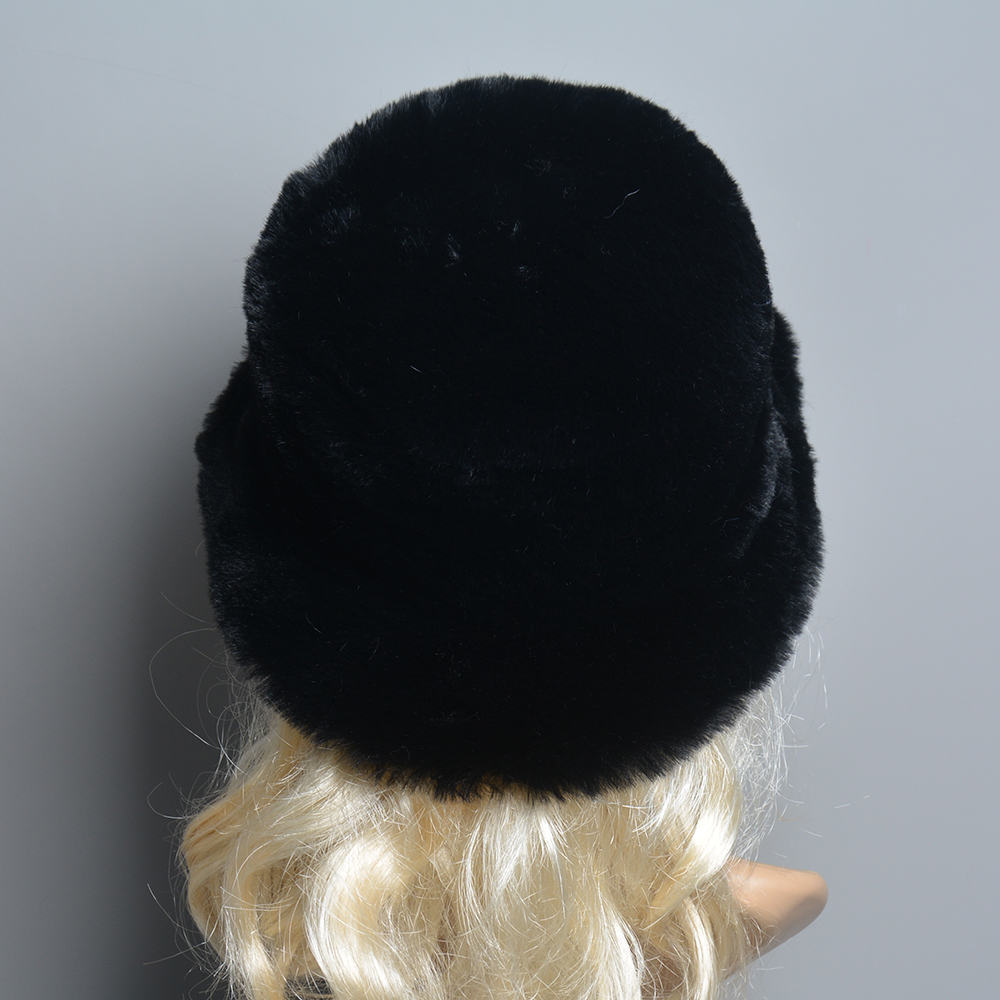 2024 New Style Fake Rabbit Fur Hats Super Soft Women Winter Hat Cotton Ing Warm Russian Fashion Ski Beanies Plush Solid Color