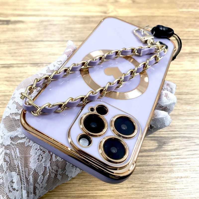 Designer Phone Case Plating TPU shell suitable for iPhone 16 15 14 13 12 Pro Max Plus 15 Pro iPhone 15 14 Pro for Mag safe charging and wristband stra