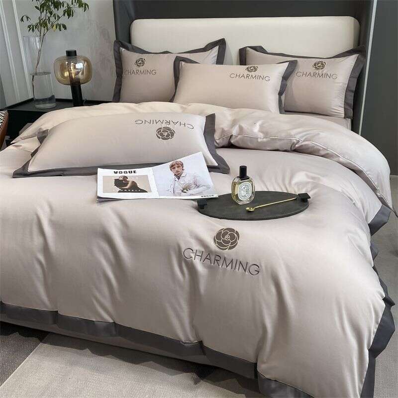 Instagram Ice Three Summer Washed Silk Light Luxury Naked Sleeping Bedding, Dormitory Quilt Four Piece Bed Sheet Set, 3
