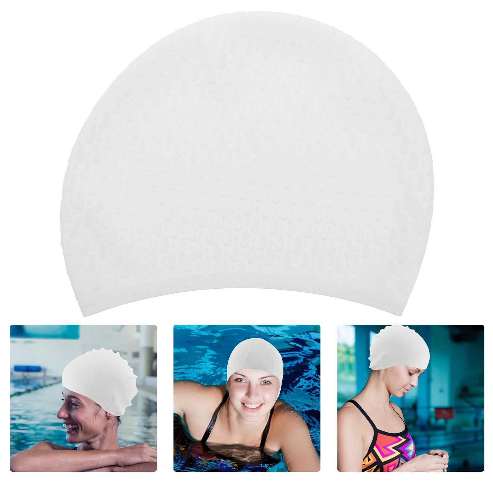 Silicone Bubble Swimming Cap Suitable for Female Swimmers Adult Swimmers Hair Waterproof Cap CL241009