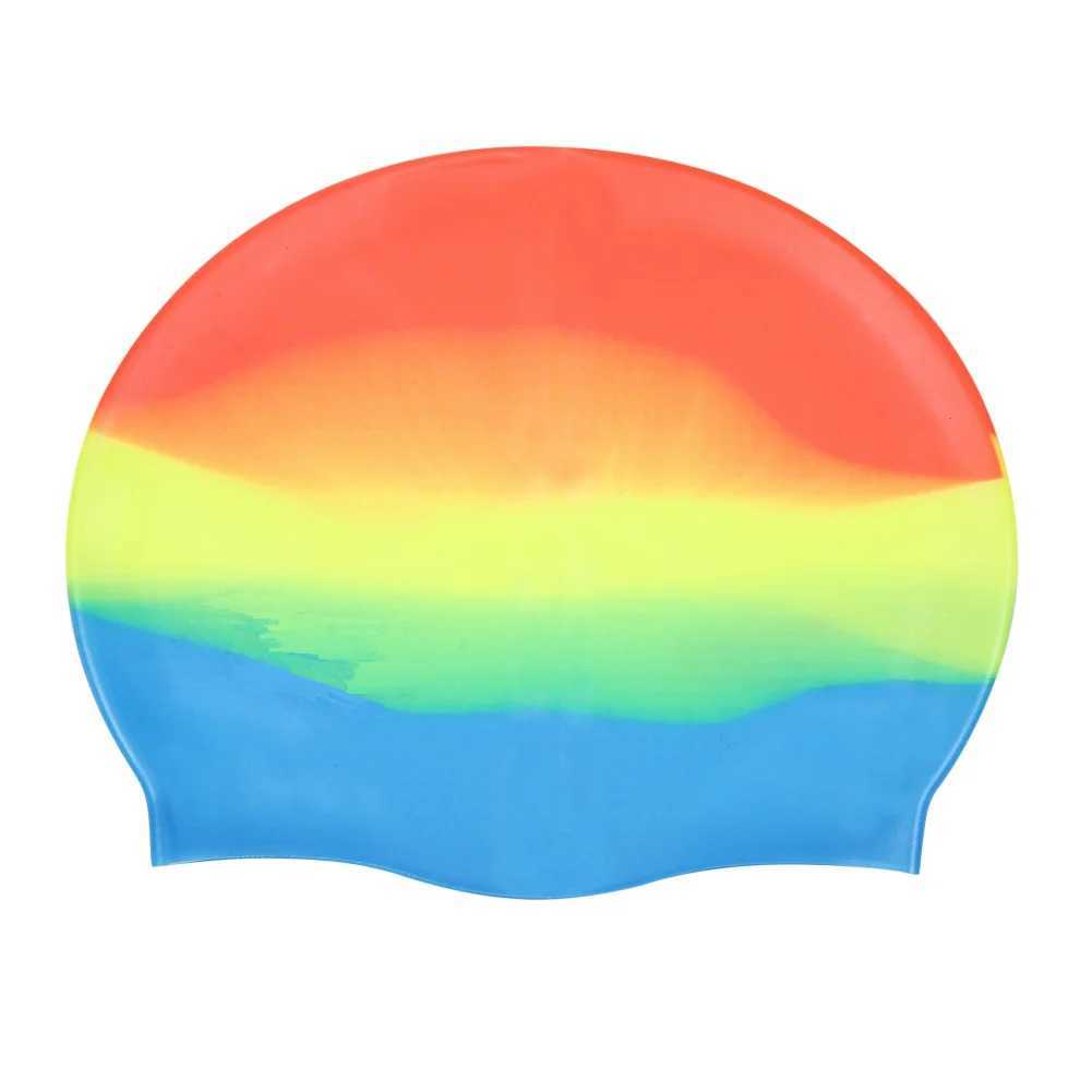 Swimming cap silicone womens waterproof Plus size color adult long hair sports high elasticity adult swimming pool cap CL241009