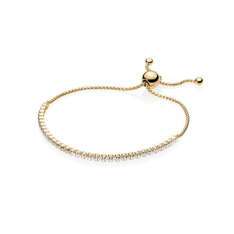 Luxury Designer Adjustable CZ Diamond Bracelets Women Authentic s925 Sterling Silver Birthday Christmas Gifts Jewelry BR114