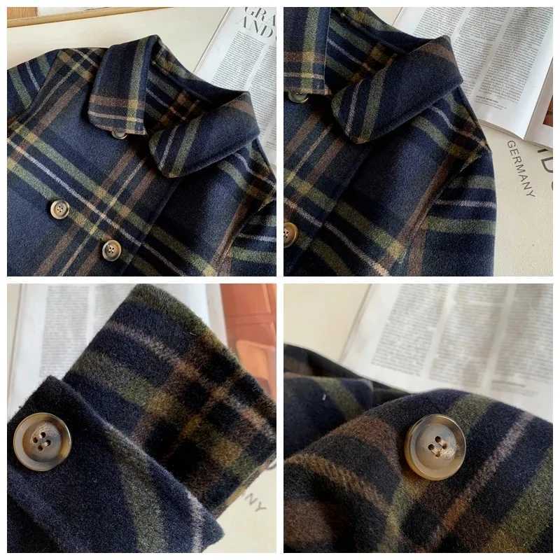 Women Autumn winter Woolen Coat 2024 Double sided cashmere jacket Korean Woolen Double Breasted Loose Leisure OuterwearX241009