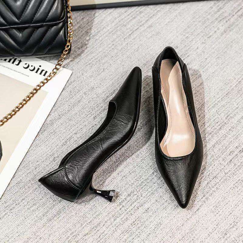 Work Clothing, Custom-Made Leather, Professional Slim Two On Soft Soled Shoes, Flight Attendant High Heels, Women's Shoes