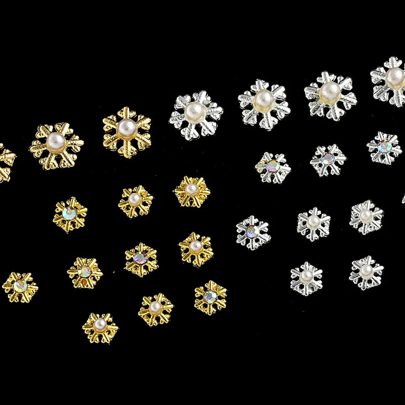 9 Christmas Tree Socks Snowflake Nail Art Decoration Alloy Metal DIY 3D Nail rhinestone Accessories Jewelry Tools 241008