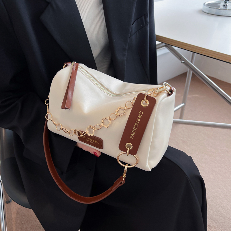 Color Blocking Chain Pillow For Women's Daily Commuting Shoulder Bag