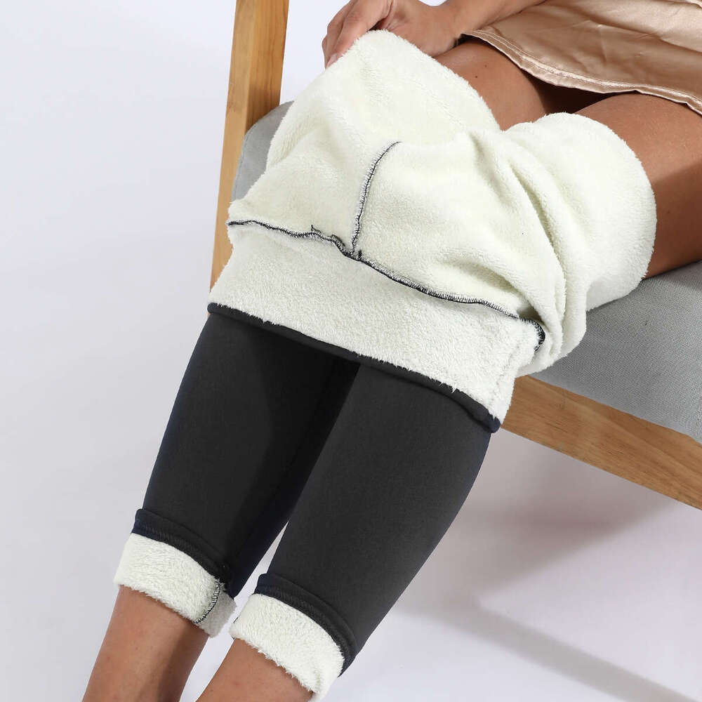 Oversized tight warm pants autumn and winter lamb plush thickened elastic leggings for women