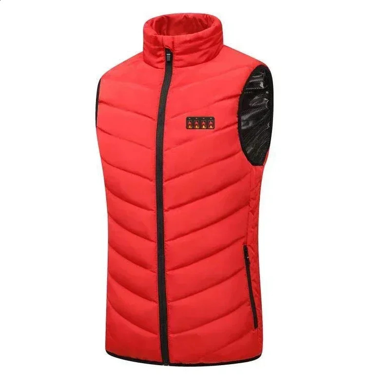 21 Zone Heating Vest Mens USB Infrared Thermal Jacket Smart Heating Clothes Winter Cold-proof Thick Sleeveless Coat Hiking 241031