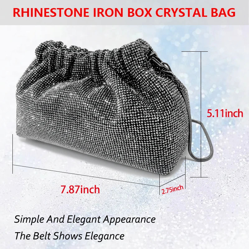 Latest ladies dinner bag wedding wallet Christmas party gift cross shaped body crystal rhinestone night 241008