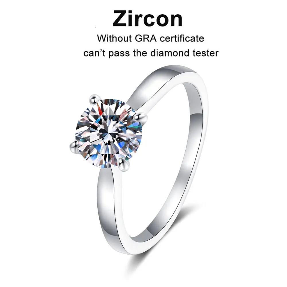 KNOBSPIN D VVS1 Womens Ring 4 Prong Solitiare Engagement Wedding Diamond GRA Certified s925 Silver 240912