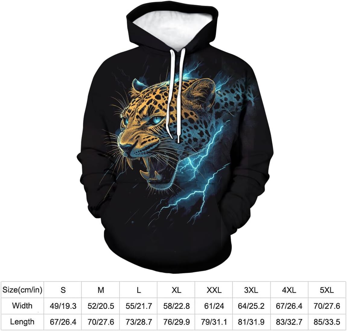 Hoodie for Mens Womens Mens Cool Animal Hoodies Novelty Leopard Graphic Hooded Sweatshirt Street Fashion Long Sleeve Hoodie Graphic Hoodies sweatshirt